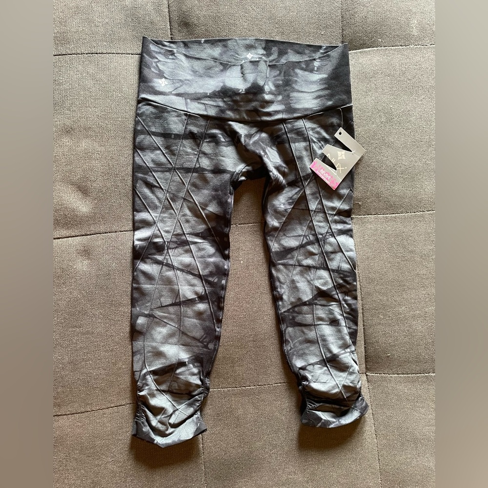 NUX Revive capri leggings.  Brand new with tags,  marbled gray and black.
